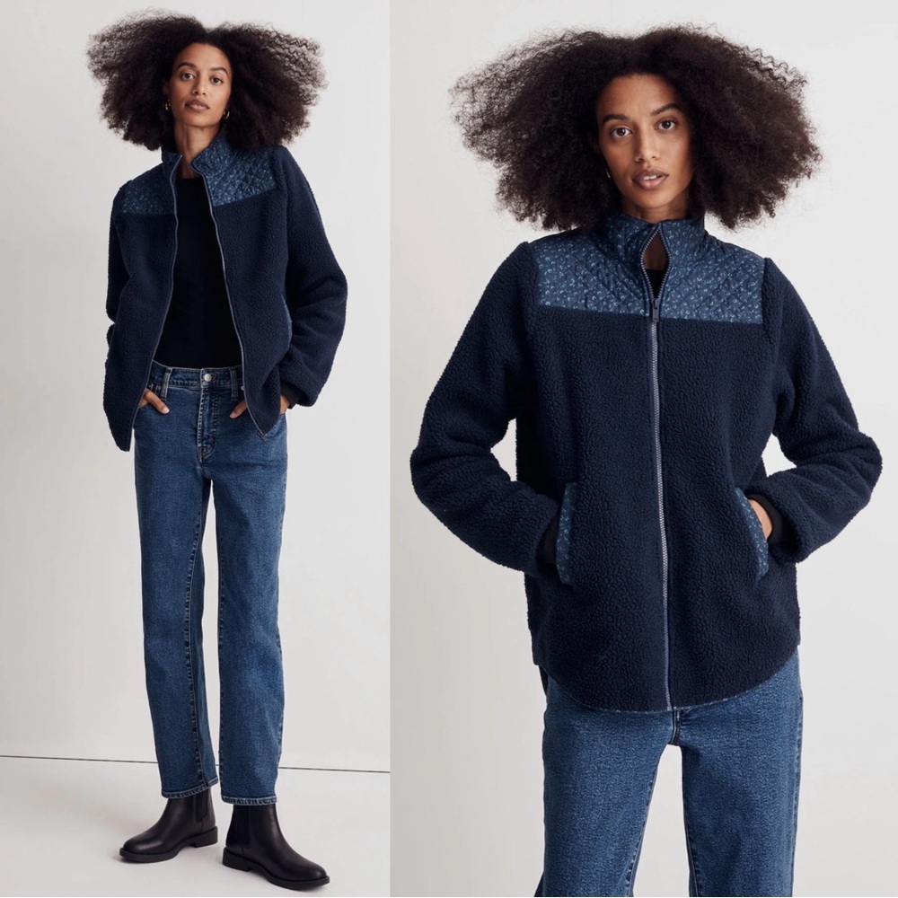 Madewell (Re)sourced Sherpa Zip-Front Jacket Women’s Size Small